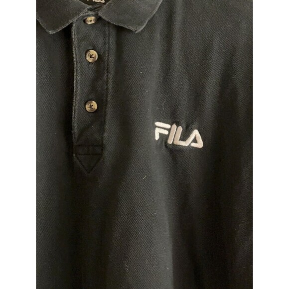 Vintage Fila Polo Shirt Pacific Life Open Black XL embroidered Logos - Picture 4 of 6